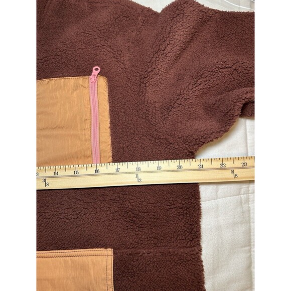 AERIE Oversized Sherpa Colorblock Pockets 1/2 Zip Pullover Sweater XS NWT - Picture 9 of 9